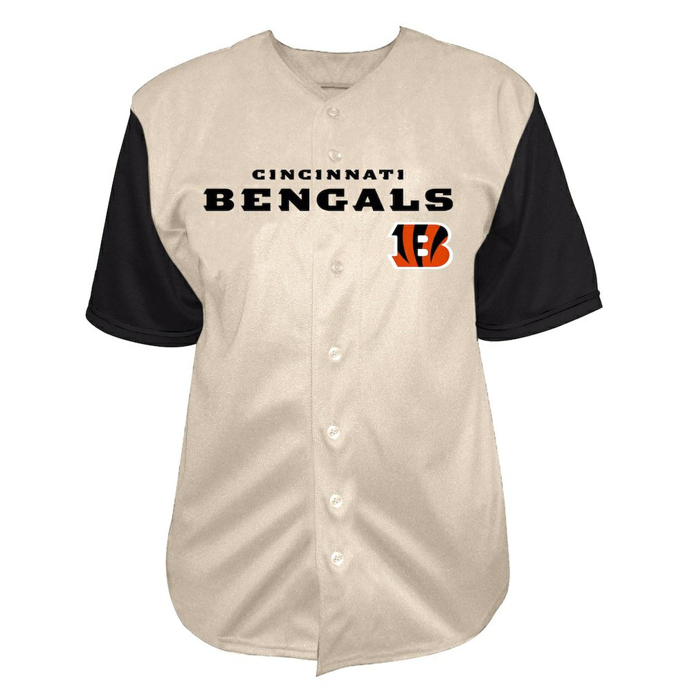 Joe Burrow Cincinnati Bengals Big & Tall Baseball Button-Up Shirt - Cream - Fanatics