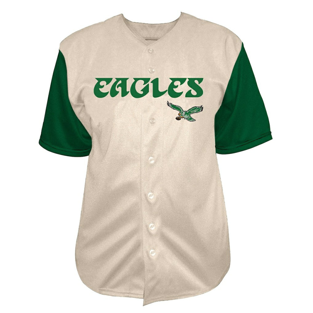 Saquon Barkley Philadelphia Eagles Big & Tall Baseball Button-Up Shirt - Cream - Fanatics