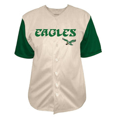 Saquon Barkley Philadelphia Eagles Big & Tall Baseball Button-Up Shirt - Cream - Fanatics