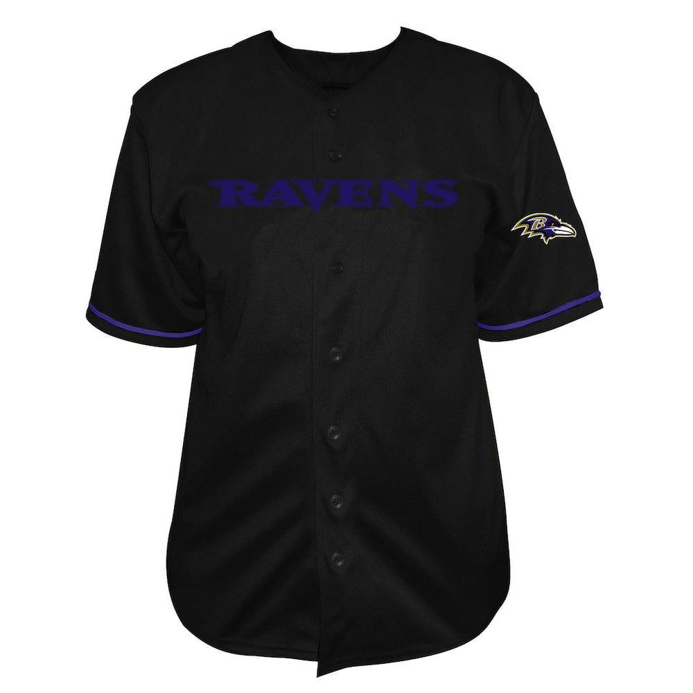 Lamar Jackson Baltimore Ravens Big & Tall Baseball Button-Up Shirt - Black - Fanatics