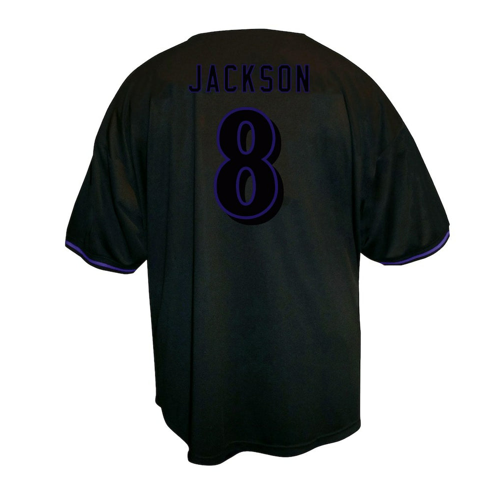 Lamar Jackson Baltimore Ravens Big & Tall Baseball Button-Up Shirt - Black - Fanatics