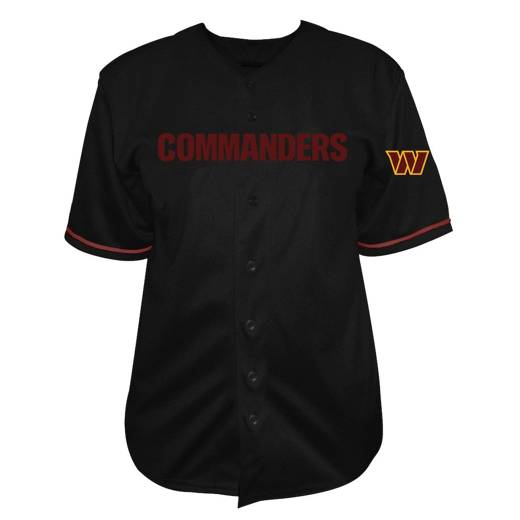 Jayden Daniels Washington Commanders Big & Tall Baseball Button-Up Shirt - Black - Fanatics