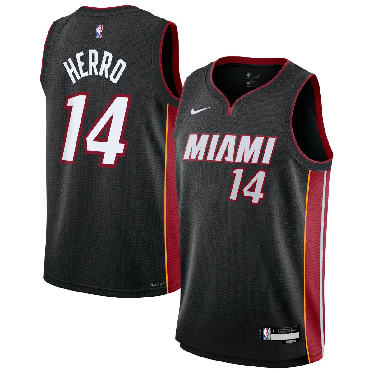 Nike Tyler Herro Miami Heat Youth Swingman Jersey Icon Edition Black
