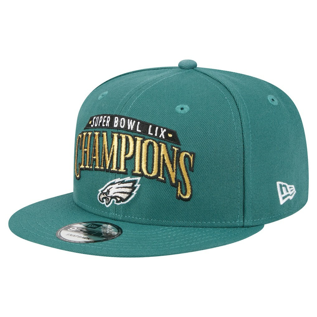 Philadelphia Eagles New Era Super Bowl LIX Champions 9FIFTY Snapback Hat - Midnight Green - NFL