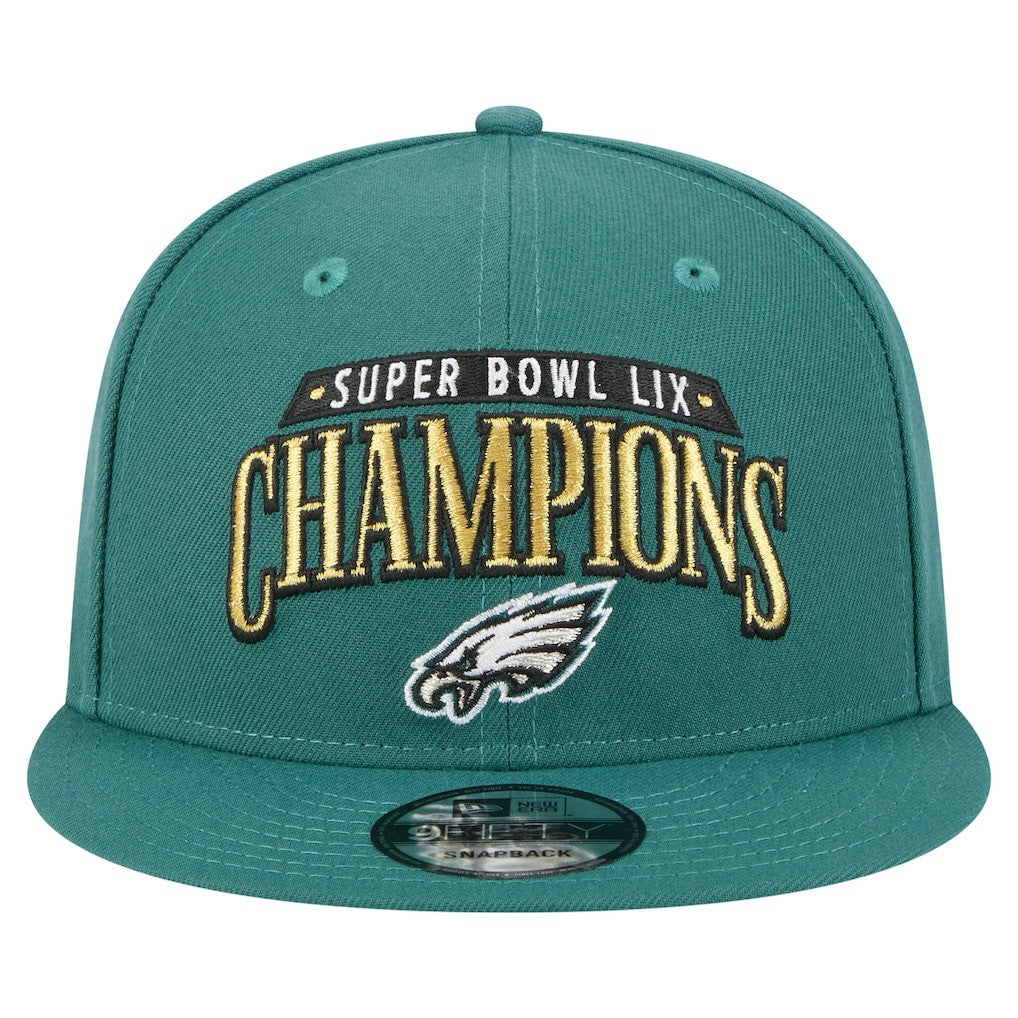 Philadelphia Eagles New Era Super Bowl LIX Champions 9FIFTY Snapback Hat - Midnight Green - NFL