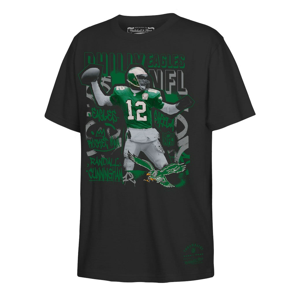 Randall Cunningham Philadelphia Eagles Youth Star Player T-Shirt - Black - Mitchell & Ness