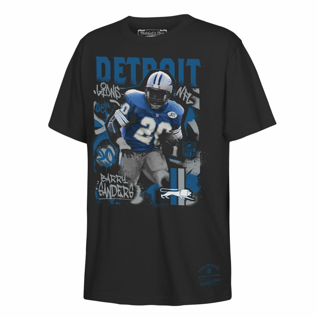 Barry Sanders Detroit Lions Youth Star Player T-Shirt - Black - Mitchell & Ness