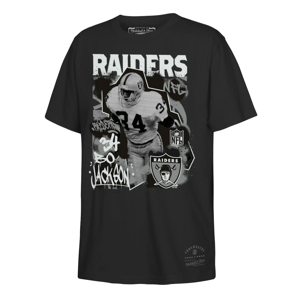Bo Jackson Las Vegas Raiders Youth Star Player T-Shirt - Black - Mitchell & Ness