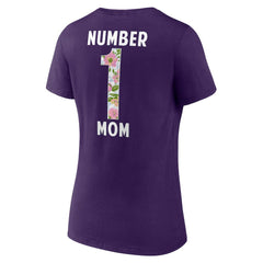 Baltimore Ravens Women's Number 1 Mom Floral V-Neck T-Shirt - Purple - NFL