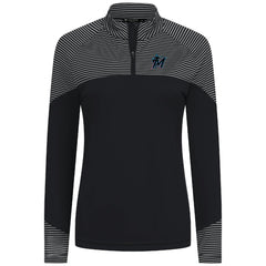 Miami Marlins Levelwear Women's Classic Stripes Insignia 2.0 Raglan Quarter-Zip Top for sale