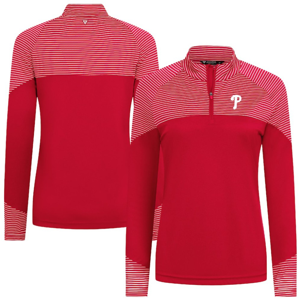 Philadelphia Phillies Levelwear Women's Classic Stripes Insignia 2.0 Raglan Quarter-Zip Top Online