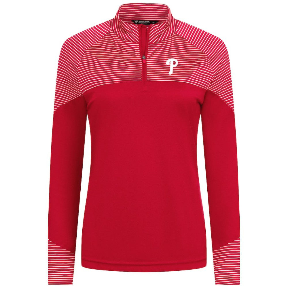 Philadelphia Phillies Levelwear Women's Classic Stripes Insignia 2.0 Raglan Quarter-Zip Top Online