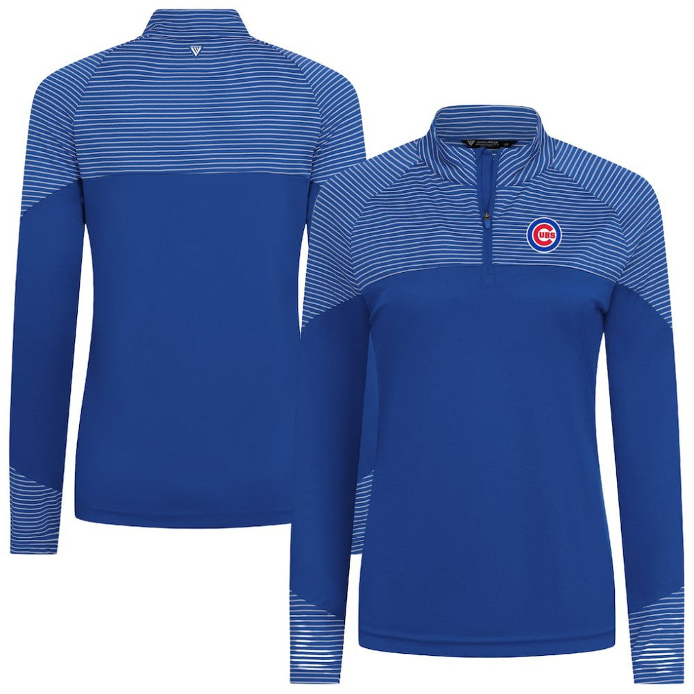 Chicago Cubs Levelwear Women's Classic Stripes Insignia 2.0 Raglan Quarter-Zip Top Online