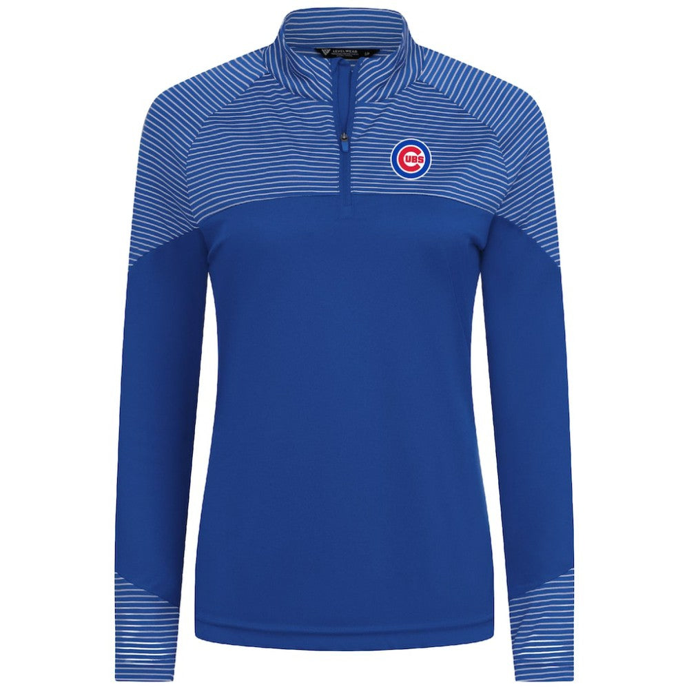 Chicago Cubs Levelwear Women's Classic Stripes Insignia 2.0 Raglan Quarter-Zip Top Online