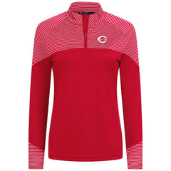 Cincinnati Reds Levelwear Women's Classic Stripes Insignia 2.0 Raglan Quarter-Zip Top Online