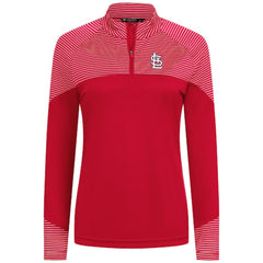 St. Louis Cardinals Levelwear Women's Classic Stripes Insignia 2.0 Raglan Quarter-Zip Top for sale