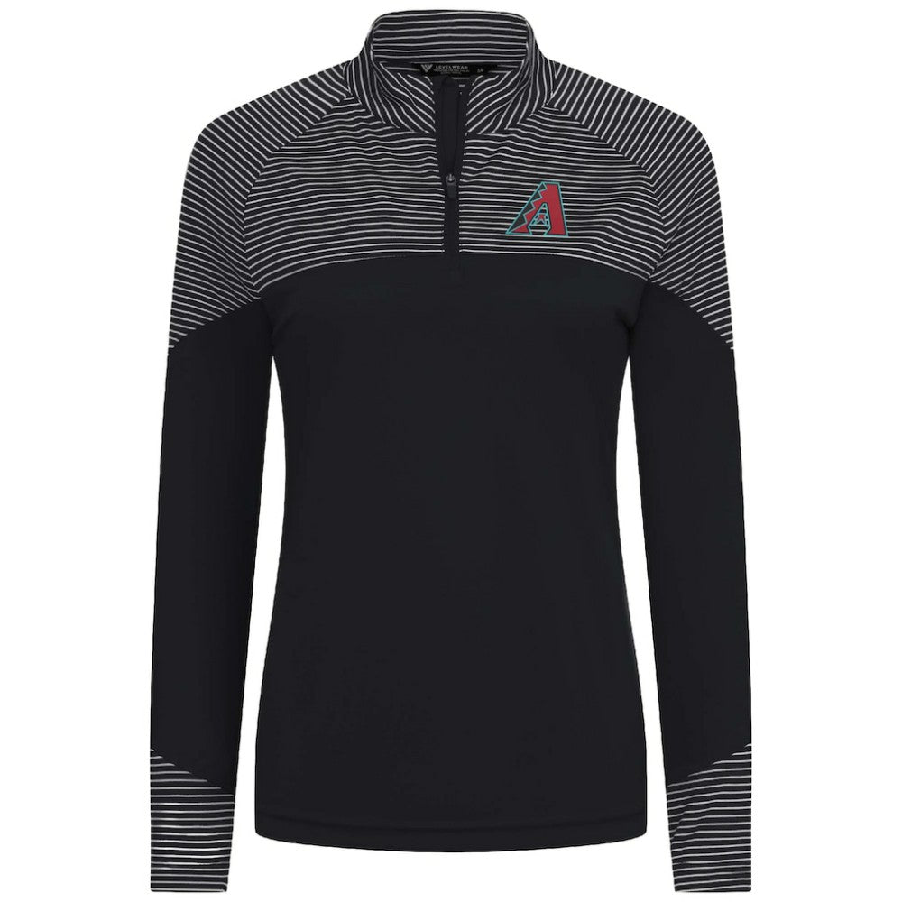 Arizona Diamondbacks Levelwear Women's Classic Stripes Insignia 2.0 Raglan Quarter-Zip Top Sale
