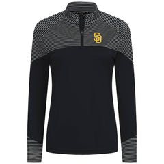 San Diego Padres Levelwear Women's Classic Stripes Insignia 2.0 Raglan Quarter-Zip Top Outlet