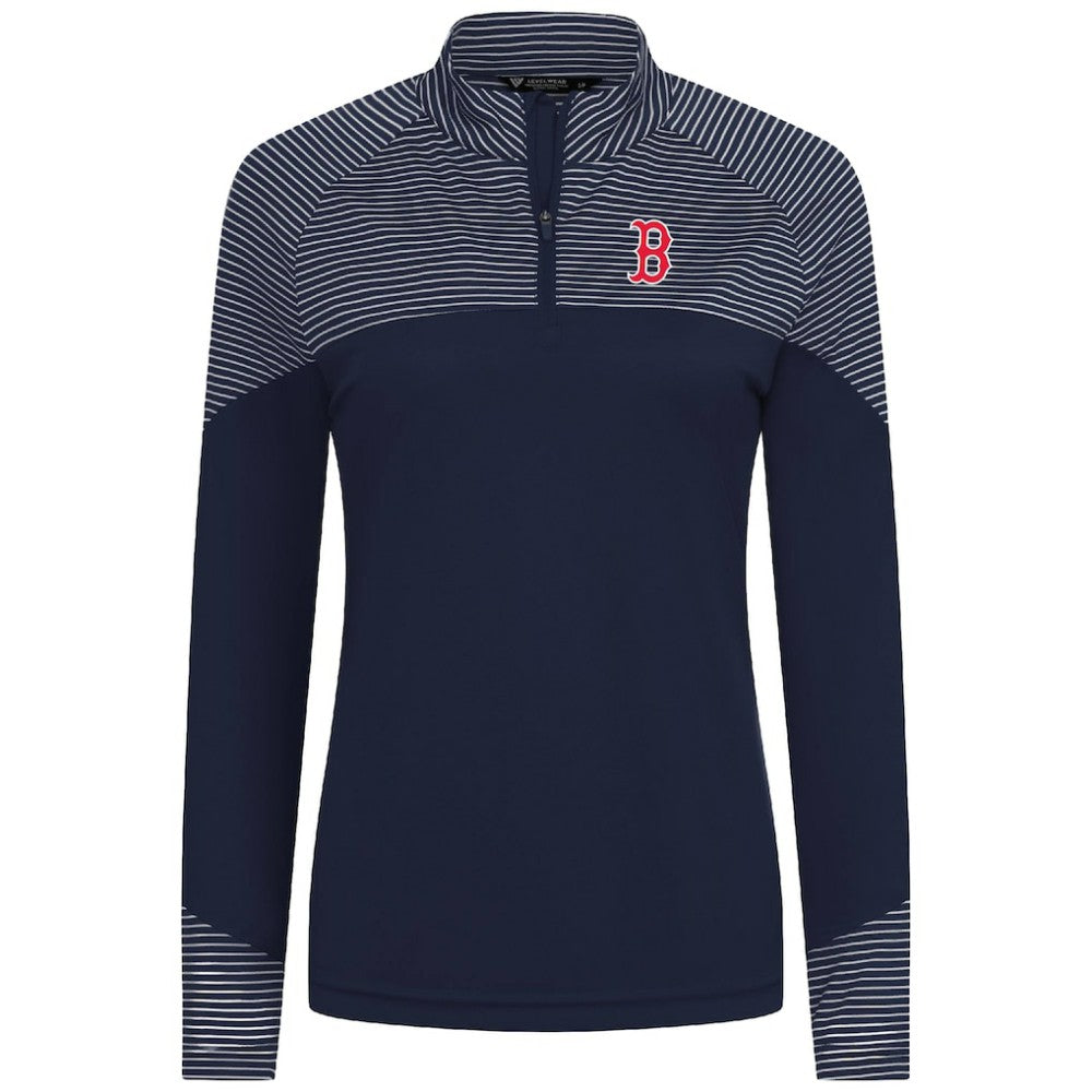 Boston Red Sox Levelwear Women's Classic Stripes Insignia 2.0 Raglan Quarter-Zip Top Near Me