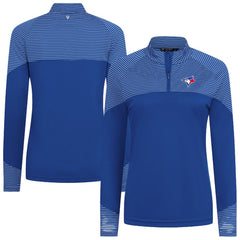 Toronto Blue Jays Levelwear Women's Classic Stripes Insignia 2.0 Raglan Quarter-Zip Top for sale