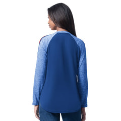 Chicago Cubs G-III 4Her by Carl Banks Women's Top Dog Raglan Long Sleeve V-Neck T-Shirt Sale