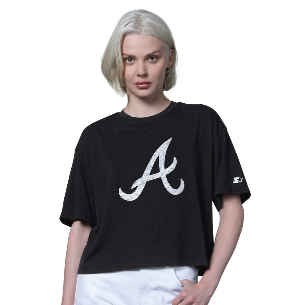 Atlanta Braves Starter Women's Holy Grail Boxy Cropped T-Shirt Outlet