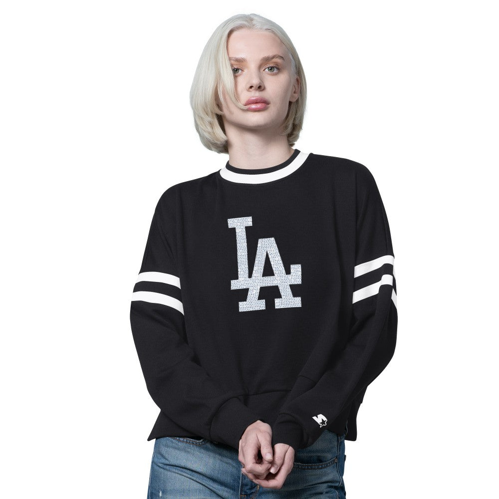 Los Angeles Dodgers Starter Women's Rally Cropped Drop Shoulder Crewneck Sweatshirt Online