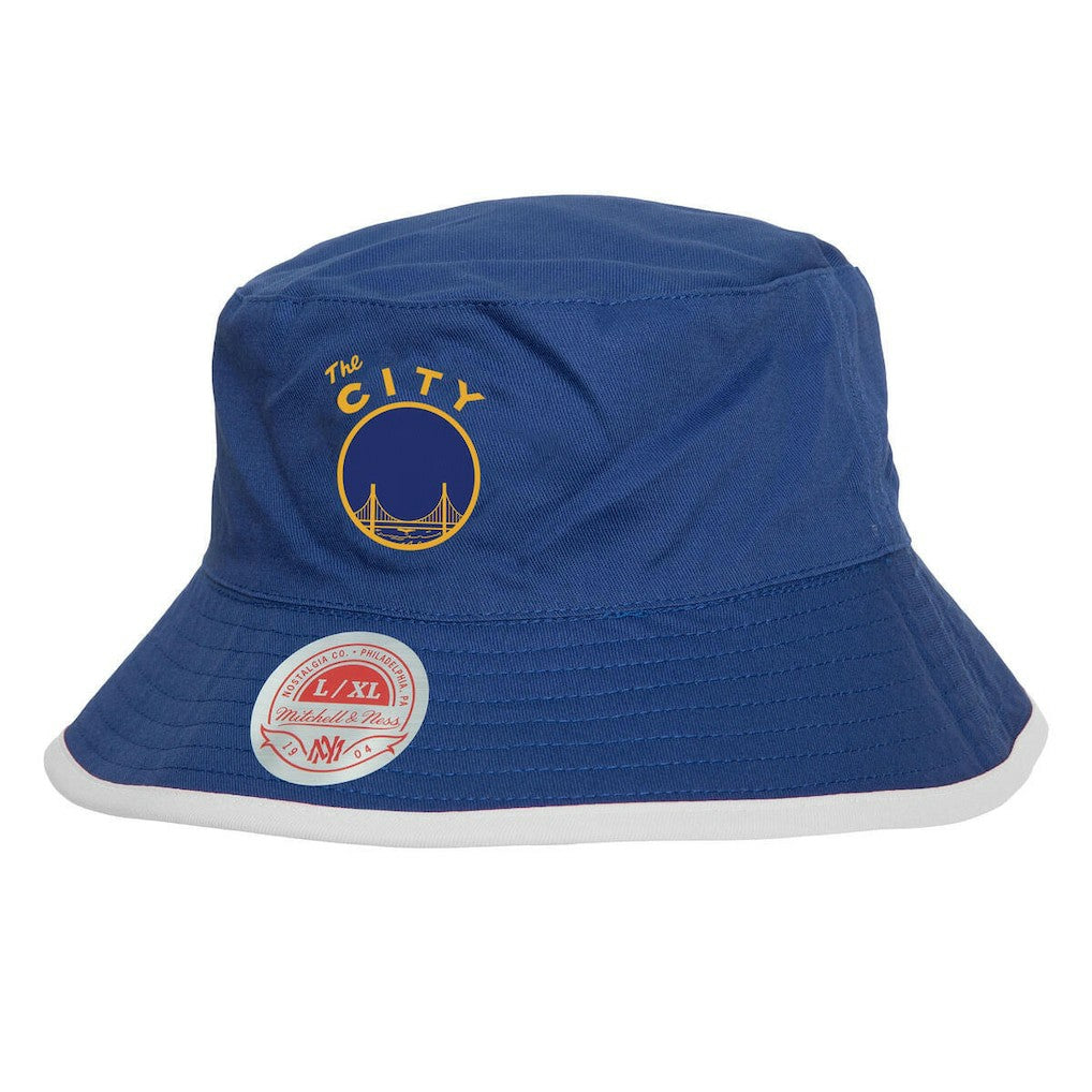 Mitchell & Ness Golden State Warriors Flip It Reversible Bucket Hat Black/Blue