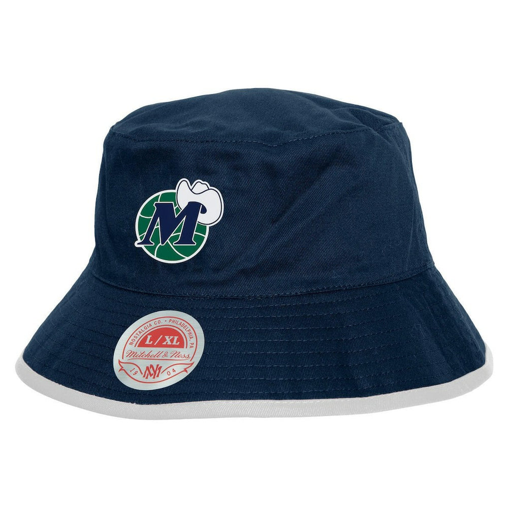 Mitchell & Ness Dallas Mavericks Flip It Reversible Bucket Hat Navy
