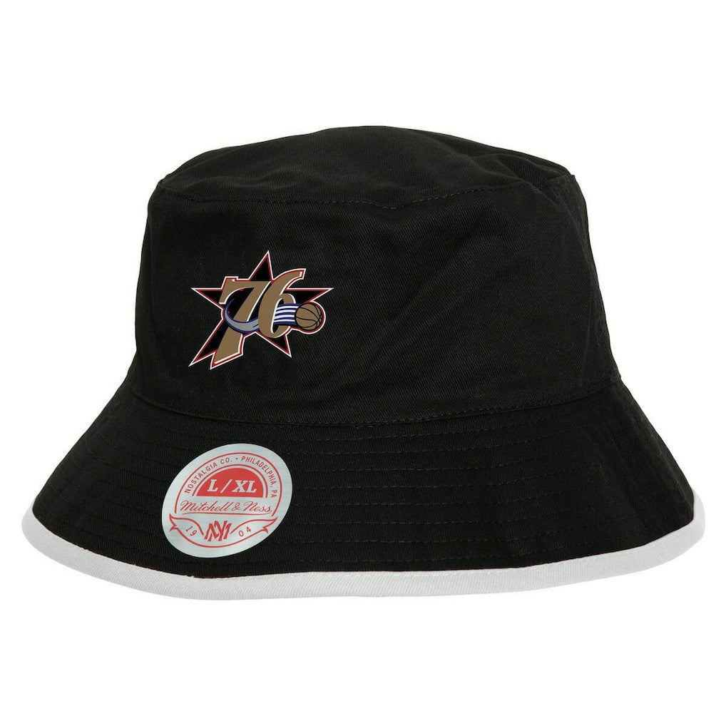 Mitchell & Ness Philadelphia 76ers Flip It Reversible Bucket Hat Black