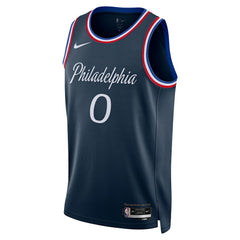 Nike Tyrese Maxey Philadelphia 76ers Unisex 2025/26 Swingman Jersey Navy City Edition