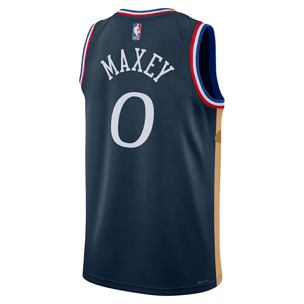 Nike Tyrese Maxey Philadelphia 76ers Unisex 2025/26 Swingman Jersey Navy City Edition