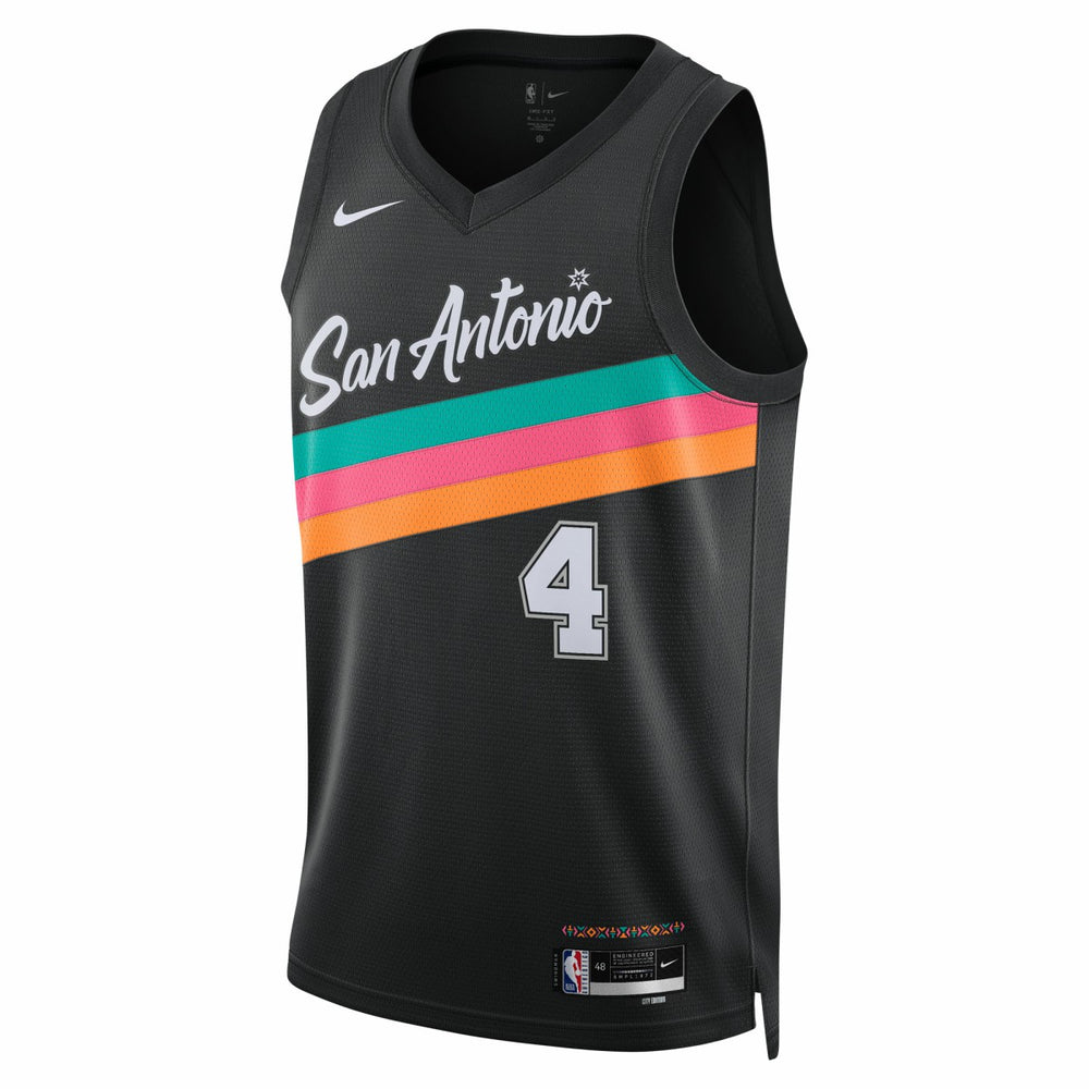 Nike De'Aaron Fox San Antonio Spurs Unisex 2025/26 Swingman Jersey Black City Edition