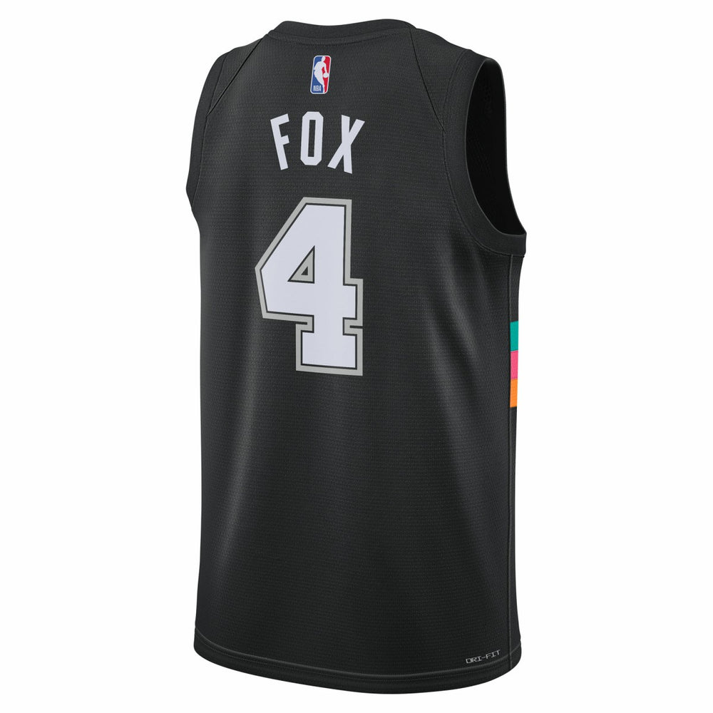 Nike De'Aaron Fox San Antonio Spurs Unisex 2025/26 Swingman Jersey Black City Edition