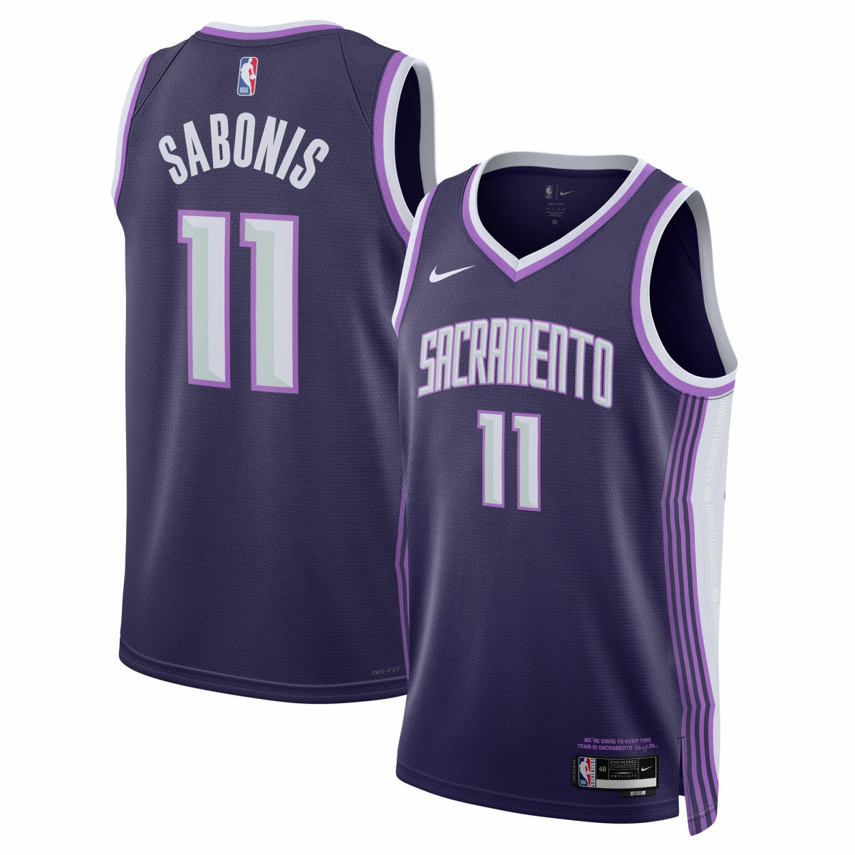 Nike Domantas Sabonis Sacramento Kings Unisex 2025/26 Swingman Jersey Purple City Edition