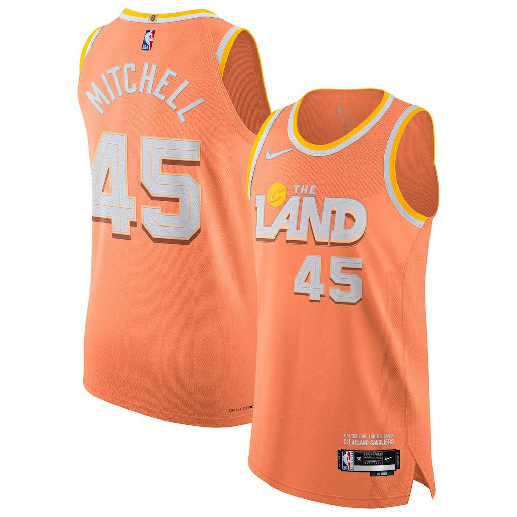 Nike Donovan Mitchell Cleveland Cavaliers Unisex 2025/26 Authentic Jersey City Editi- Orange