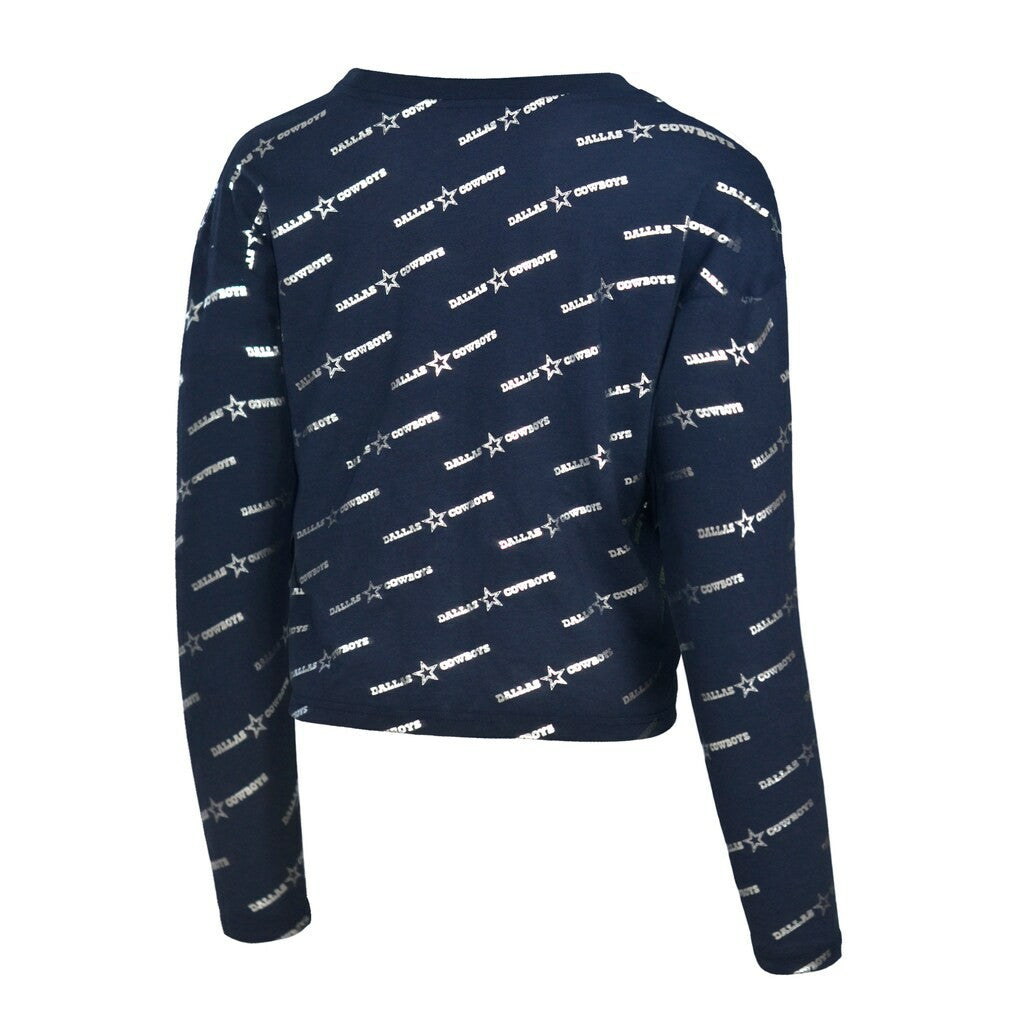 Dallas Cowboys Lauren James Foil Long Sleeve T-Shirt - Navy - NFL