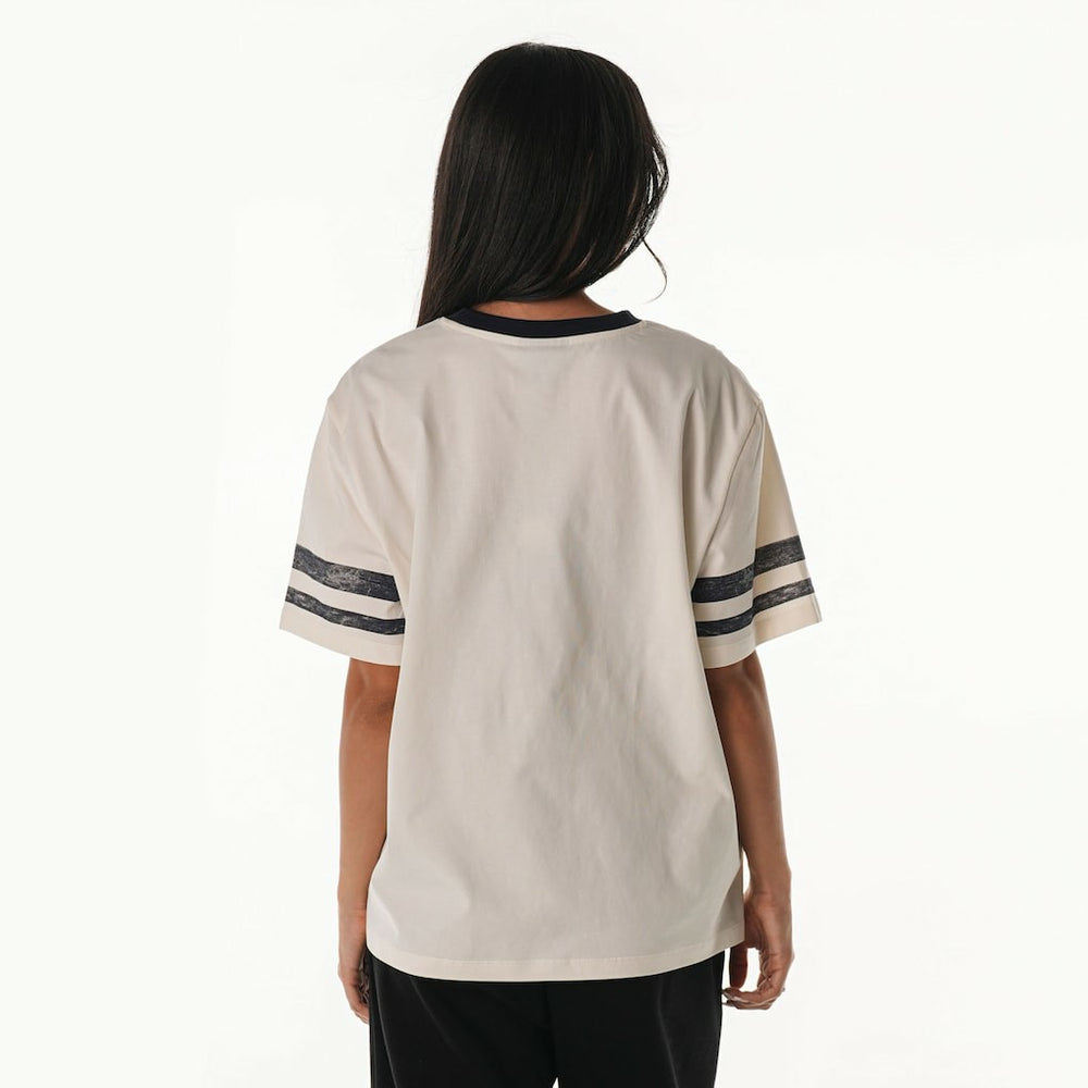 Dallas Cowboys The Wild Collective Women's Vintage Drop Shoulder Oversized Boyfriend T-Shirt - Cream - NFL