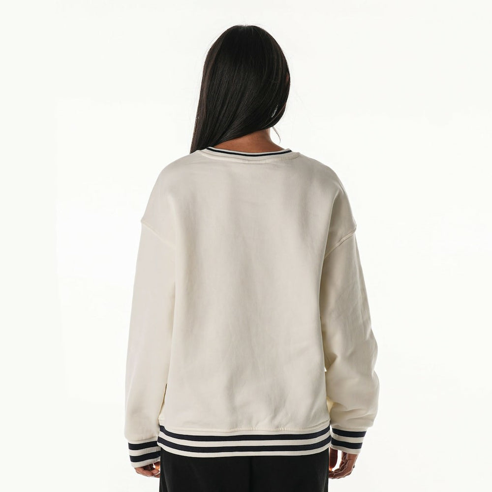 Dallas Cowboys The Wild Collective Women's Oversized Vintage French Terry Sweatshirt - Cream - NFL