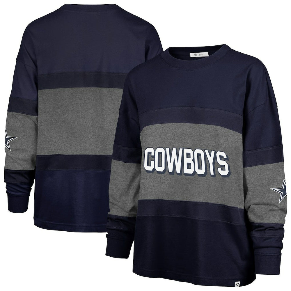 Dallas Cowboys '47 Women's Breezyway Archive Long Sleeve T-Shirt - Navy - 47 brand