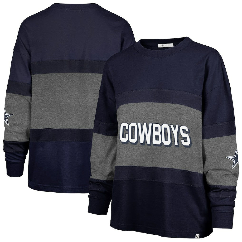 Dallas Cowboys '47 Women's Breezyway Archive Long Sleeve T-Shirt - Navy - 47 brand