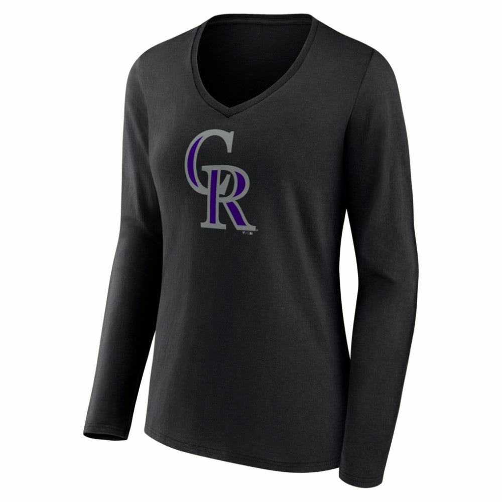 Colorado Rockies Women's Logo Long Sleeve V-Neck T-Shirt Near Me
