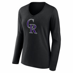 Colorado Rockies Women's Logo Long Sleeve V-Neck T-Shirt Near Me