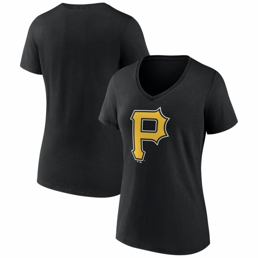 Pittsburgh Pirates Women's Logo V-Neck T-Shirt for sale