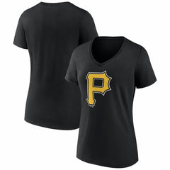 Pittsburgh Pirates Women's Logo V-Neck T-Shirt for sale