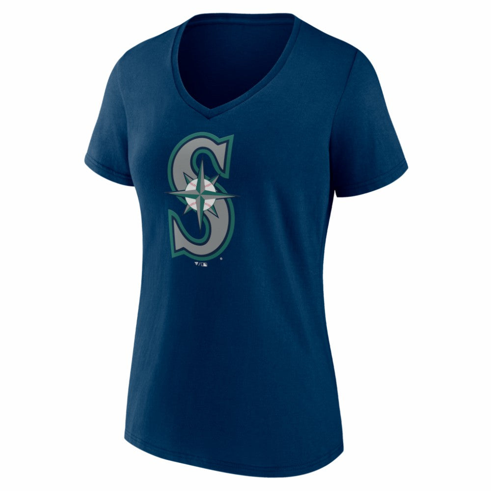 Seattle Mariners Women's Logo V-Neck T-Shirt Discount