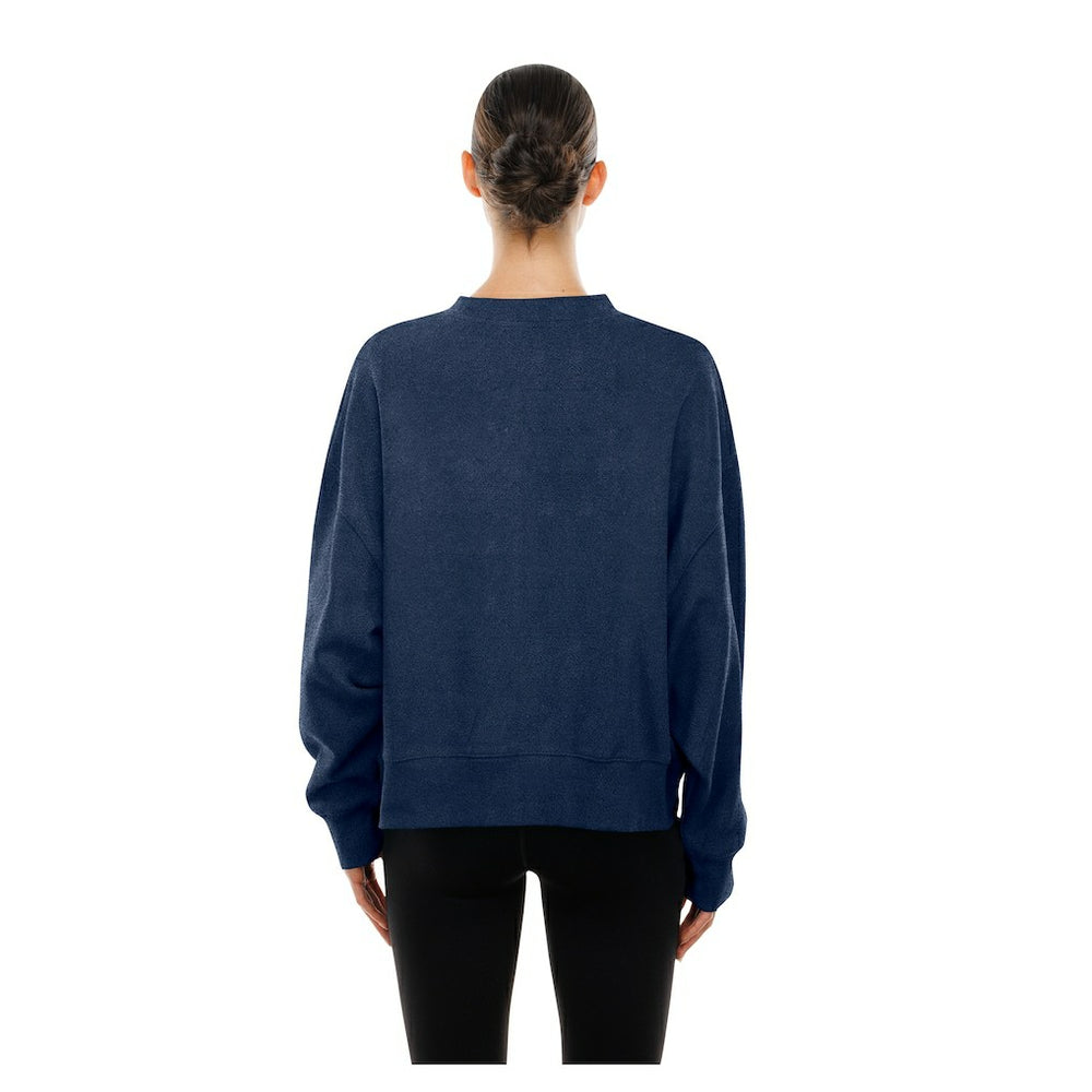 Dallas Cowboys New Era Women's Oversized Throwback Mineral Wash Crew Neck Sweatshirt - Navy - NFL