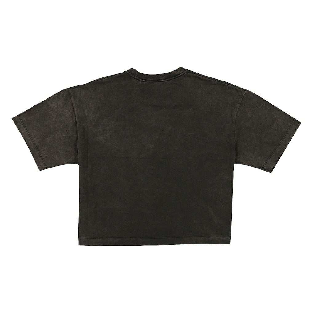Dallas Cowboys New Era Women's Boxy Cropped Sport Night Mineral Wash T-Shirt - Black - NFL