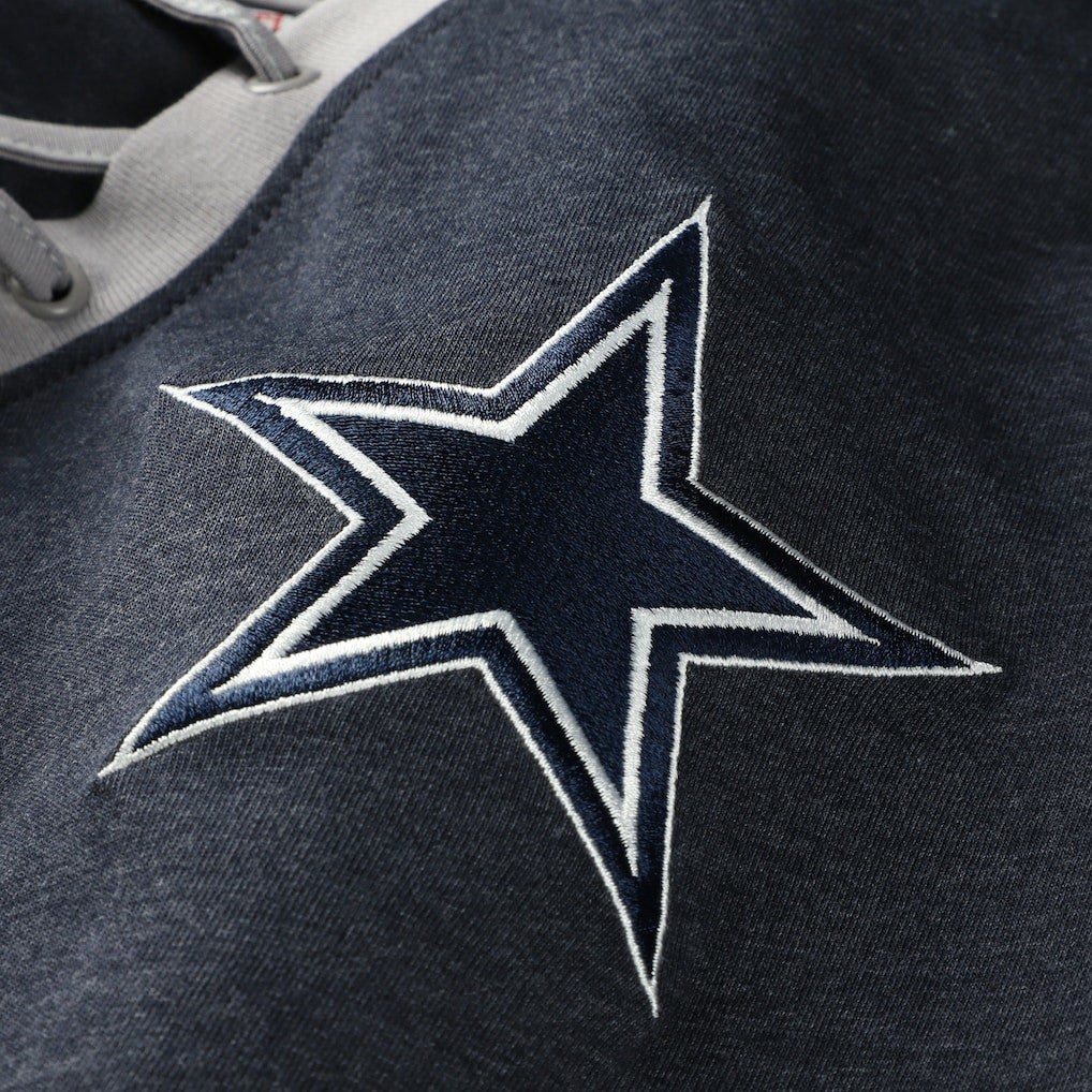 Dallas Cowboys New Era Women's Plus Size Throwback Lace-Up Long Sleeve T-Shirt - Navy - NFL