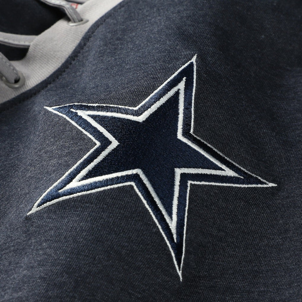 Dallas Cowboys New Era Women's Plus Size Throwback Lace-Up Long Sleeve T-Shirt - Navy - NFL